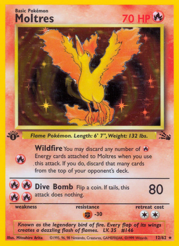 Moltres (12/62) [Fósil 1.ª edición] 