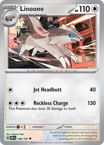 Linoone (168/197) [Scarlet &amp; Violet: Llamas de obsidiana] 