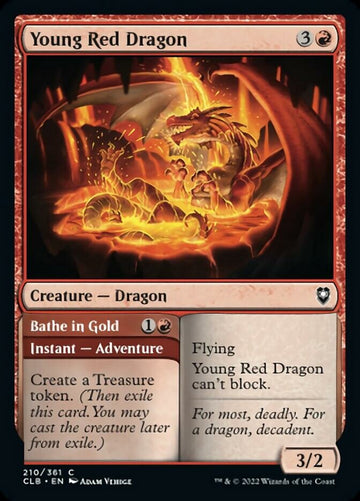 Joven dragón rojo // Bañarse en oro [Commander Legends: Battle for Baldur's Gate] 