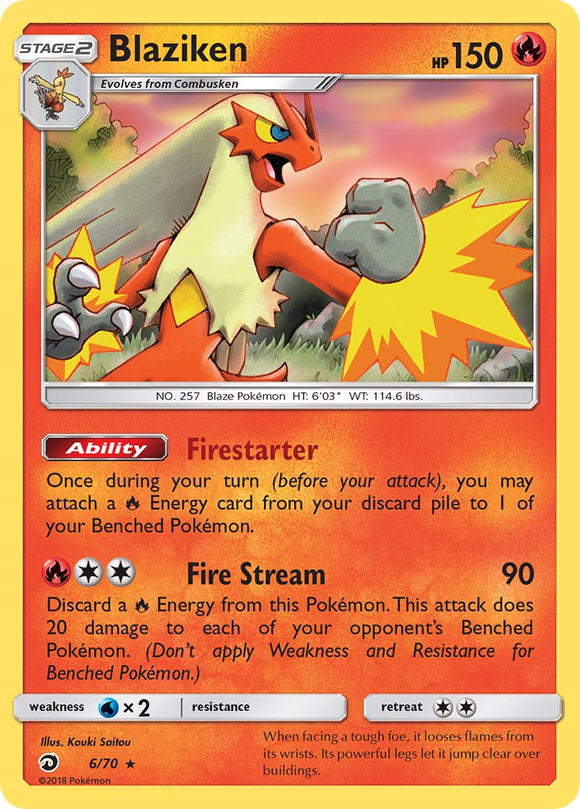 Blaziken (6/70) (Exclusivo del mazo temático) [Sol y Luna: Majestad del dragón] 