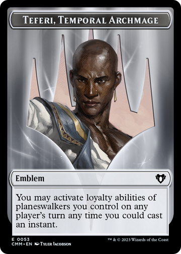 Clue // Emblem - Teferi, Temporal Archmage Double-Sided Token [Commander Masters Tokens] - 0