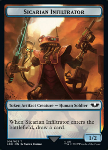 Soldier (003) // Sicarian Infiltrator Double-Sided Token (Surge Foil) [Warhammer 40,000 Tokens] - 0