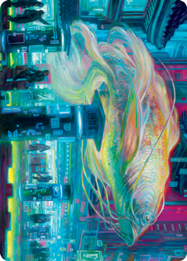 Tarjeta de arte de la carpa koi nadadora del cielo [Serie de arte Kamigawa: Neon Dynasty] 