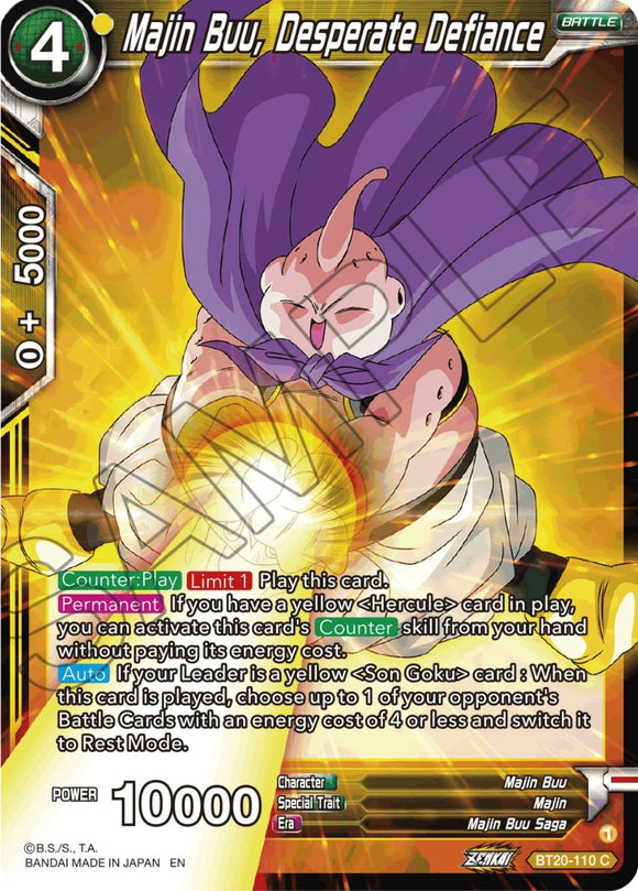 Majin Buu, Desafío desesperado (BT20-110) [Poder absorbido] 