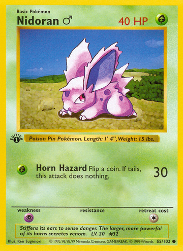Nidoran (55/102) (Masculino) (Sin sombras) [Caja base 1.ª edición] 
