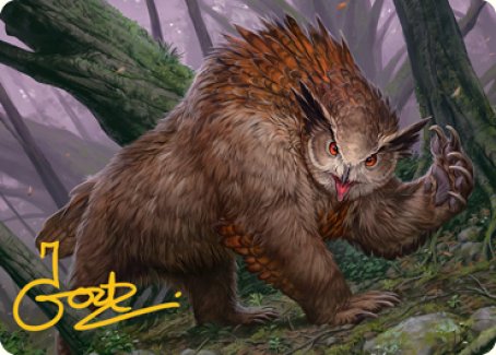 Tarjeta de arte de Owlbear (firma estampada en dorado) [Serie de arte de Dungeons &amp; Dragons: Adventures in the Forgotten Realms] 