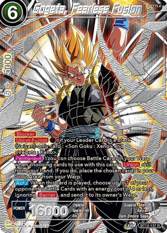 Gogeta, fusión sin miedo (BT12-137) [Selección del coleccionista vol. 3] 