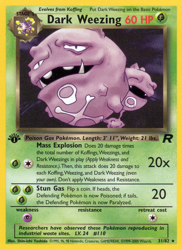 Weezing oscuro (31/82) [Equipo Rocket 1.ª edición] 