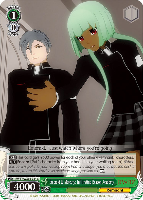 Emerald & Mercury: Infiltrating Beacon Academy (RWBY/WX03-034 C) [RWBY]