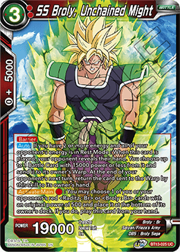 SS Broly, Poder desencadenado (Poco común) (BT13-025) [Rivalidad suprema] 