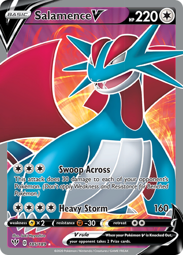 Salamence V (185/189) [Espada y escudo: oscuridad en llamas] 