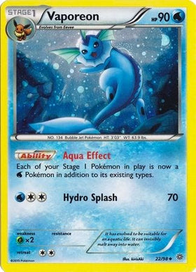 Vaporeon (22/98) (Holograma cosmos) [XY: Orígenes antiguos] 