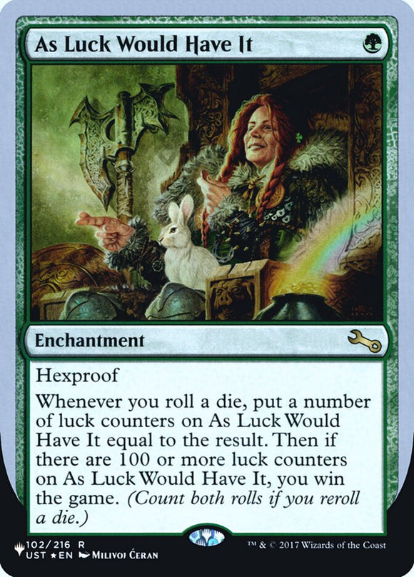 Como quiso la suerte (edición foil de Unfinity) [La lista] 
