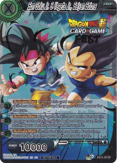 Son Goku Jr. y Vegeta Jr., descendientes de los Saiyan (Card Game Fest 2022) (EX13-30) [Tarjetas de promoción del torneo] 