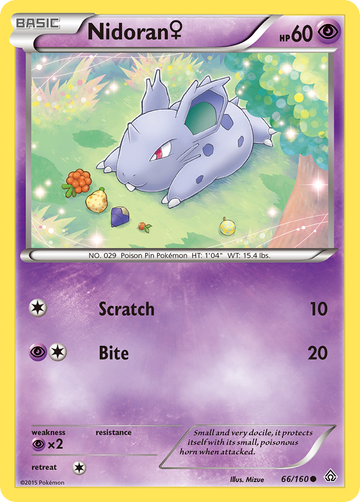Nidoran (66/160) (Mujer) [XY: Choque primigenio] 