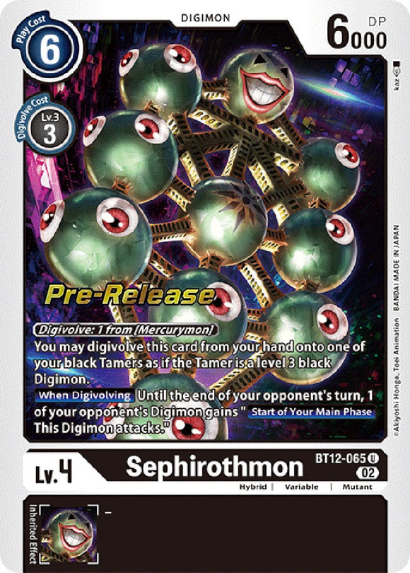 Sephirothmon [BT12-065] [Tarjetas de prelanzamiento de Across Time] 