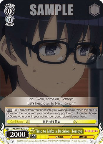 Es hora de tomar una decisión, Tomoya [Saekano Cómo criar a una novia aburrida. flat] 