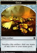 Gold // Cat Dragon Double-Sided Token [Commander 2017 Tokens]-1
