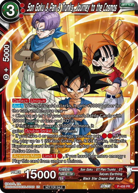 Son Goku, Pan y Trunks, viaje al cosmos (Z03 Dash Pack) (P-459) [Tarjetas de promoción] 