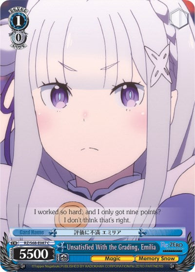 Unsatisfied With the Grading, Emilia (RZ/S68-E087 C) [Re:ZERO Memory Snow]