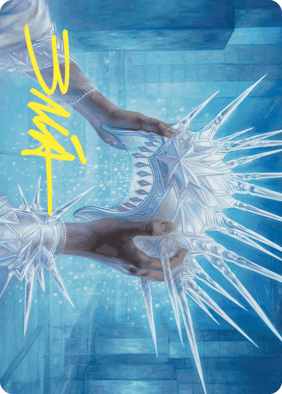 Tarjeta de arte Corona de invierno de Hylda (firma estampada en dorado) [Serie de arte Wilds of Eldraine] 