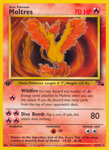 Moltres (27/62) [Fósil 1.ª edición] 