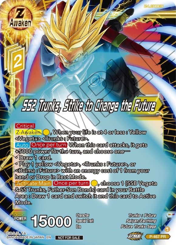 SS2 Trunks, Strike to Change the Future (Paquete de ataque Z03) (P-467) [Tarjetas promocionales] 