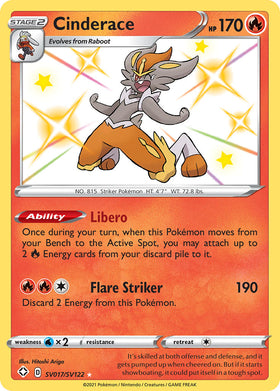 Cinderace (SV017/SV122) [Espada y escudo: destinos brillantes] 