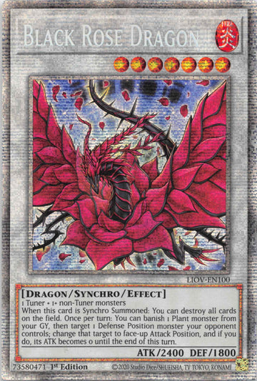 Dragón Rosa Negra [LIOV-EN100] Luz de las estrellas Raro 