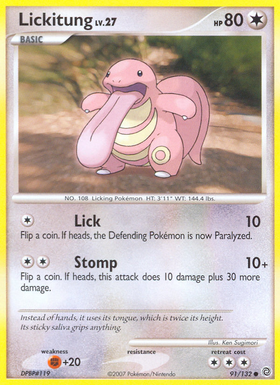 Lickitung (91/132) [Diamante y Perla: Maravillas secretas] 