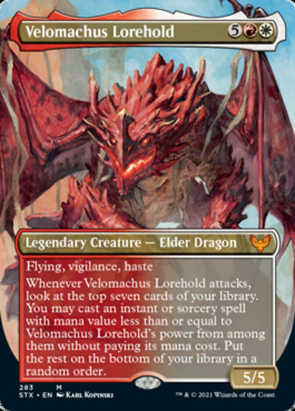 Velomachus Lorehold (arte alternativo sin bordes) [Strixhaven: Escuela de magos] 