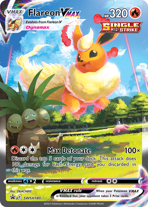 Flareon VMAX (SWSH180) (Tarjeta gigante) [Sword &amp; Shield: Black Star Promos] 