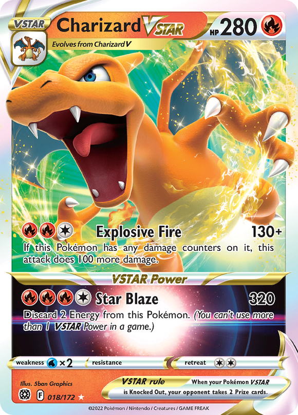 Charizard VSTAR (018/172) (Tarjeta gigante) [Espada y escudo: Estrellas brillantes] 