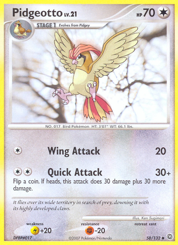 Pidgeotto (58/132) [Diamante y Perla: Maravillas secretas] 