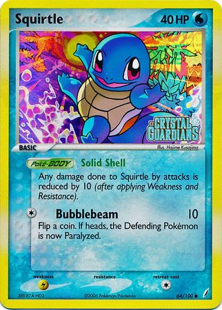 Squirtle (64/100) (Estampado) [EX: Guardianes de cristal] 