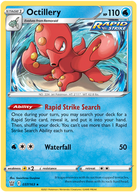 Octillery (037/163) (Exclusivo del mazo temático) [Espada y escudo: estilos de batalla] 