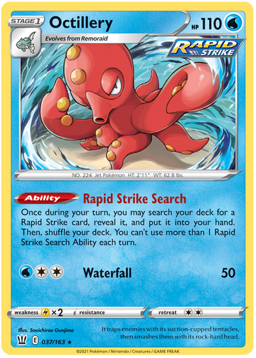 Octillery (037/163) (Exclusivo del mazo temático) [Espada y escudo: estilos de batalla] 