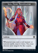 Soldado // Jaya, Ficha con emblema de doble cara de Negociadora ardiente [Dominaria United Tokens] -2