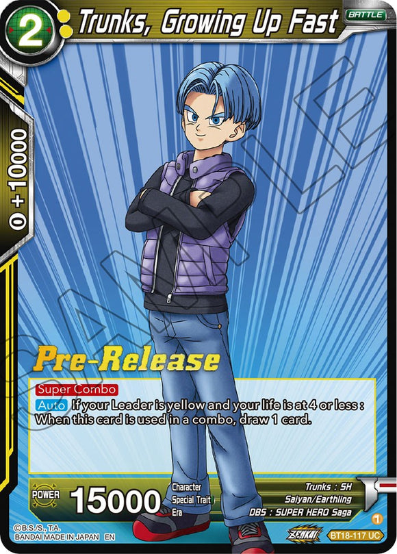 Trunks, creciendo rápido (BT18-117) [Promociones de prelanzamiento de Dawn of the Z-Legends] 