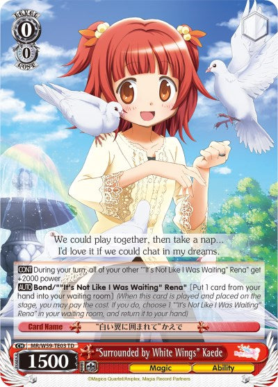 "Rodeada de alas blancas" Kaede (MR/W59-TE03 TD) [Magia Record: Puella Magi Madoka Magica [Side Story] (Mobile)] 