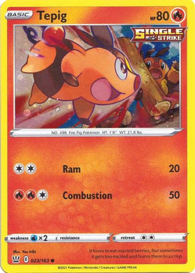Tepig (023/163) (Holo cosmos) [Espada y escudo: estilos de batalla] 