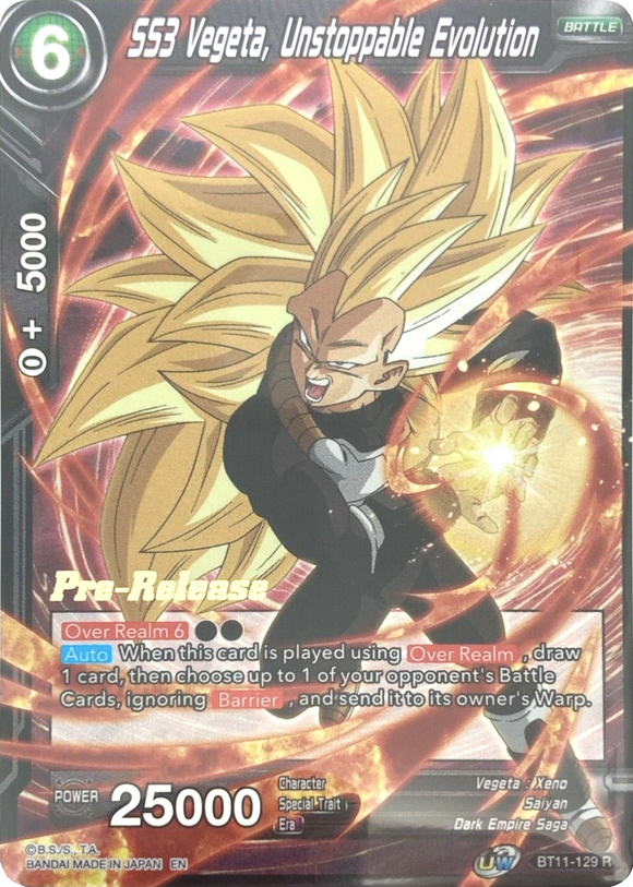 SS3 Vegeta, Evolución imparable (BT11-129) [Promociones de prelanzamiento de Vermilion Bloodline] 