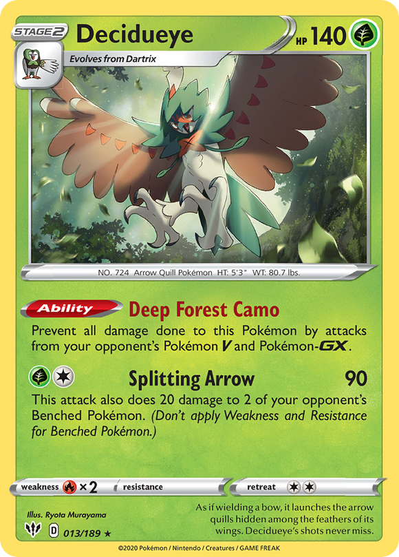 Decidueye (013/189) [Espada y escudo: oscuridad en llamas] 