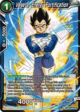 Vegeta, Fortificación de energía (Poco común) (BT13-040) [Supreme Rivalry] 