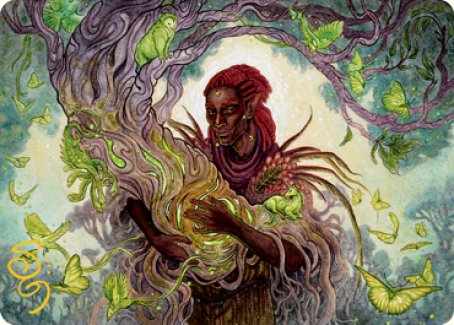 Tarjeta de arte del druida Círculo de los sueños (firma estampada en dorado) [Serie de arte Dungeons &amp; Dragons: Adventures in the Forgotten Realms] 
