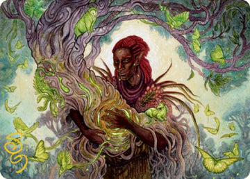 Tarjeta de arte del druida Círculo de los sueños (firma estampada en dorado) [Serie de arte Dungeons &amp; Dragons: Adventures in the Forgotten Realms] 