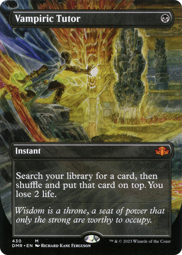 Vampiric Tutor (Borderless Alternate Art) [Dominaria Remastered]