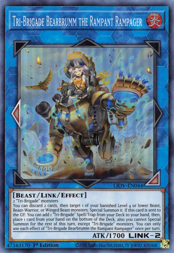 Tri-Brigade Bearbrumm el Devastador Desenfrenado [LIOV-EN044] Super Raro 