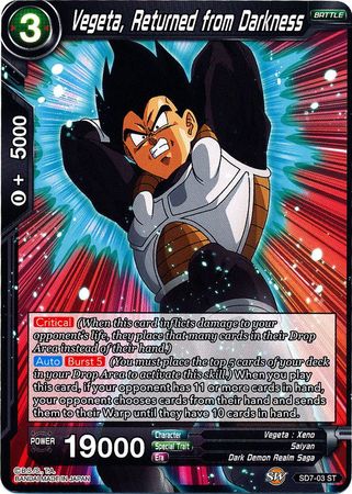 Vegeta, regresa de la oscuridad (Baraja inicial - El advenimiento de Shenron) (SD7-03) [Renacimiento milagroso] 