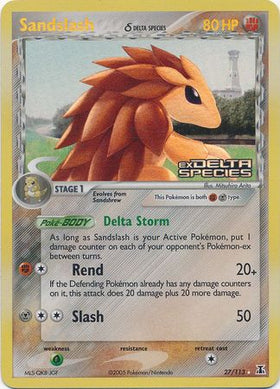 Sandslash (27/113) (Especie Delta) (Estampado) [EX: Especie Delta] 